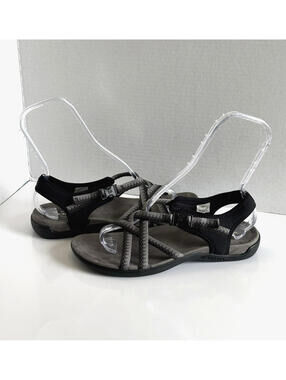 Merrell District Muri Lattice Strappy Sandals Womens Sz 9 Black/Gray Memory Foam